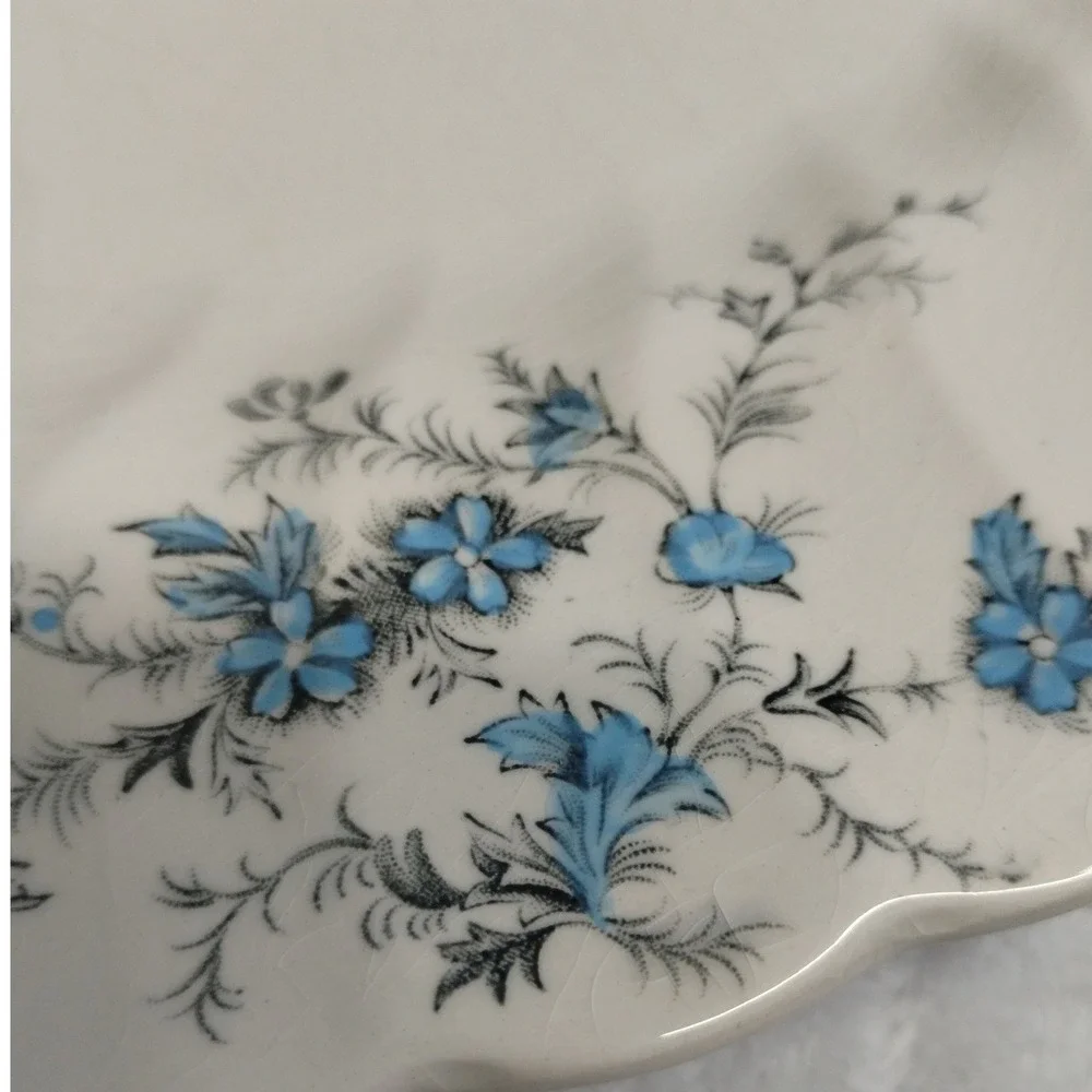Myott Forget Me Not Blue Floral Oval Platter England Staffordshire Ware‎